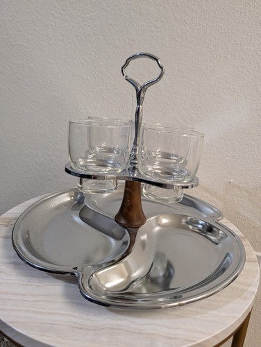 Vintage mcm two tier condiment - two-tier,